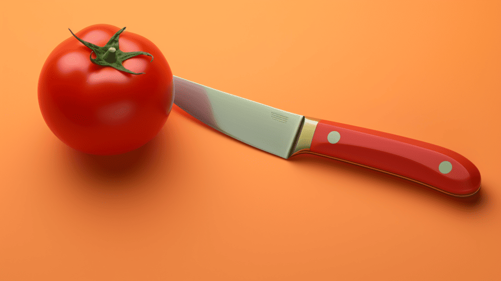 Tomato Knife on Table